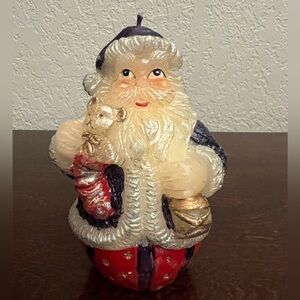 Vintage Santa Claus Novelty Wax Christmas Candle 5” Festive Unused Not Lit